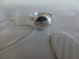 Pebble silver nugget ring